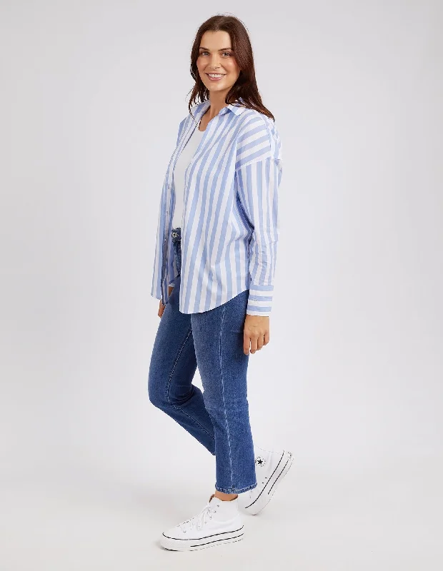 Elm Delia Stripe Shirt Cerulean Blue White Stripe