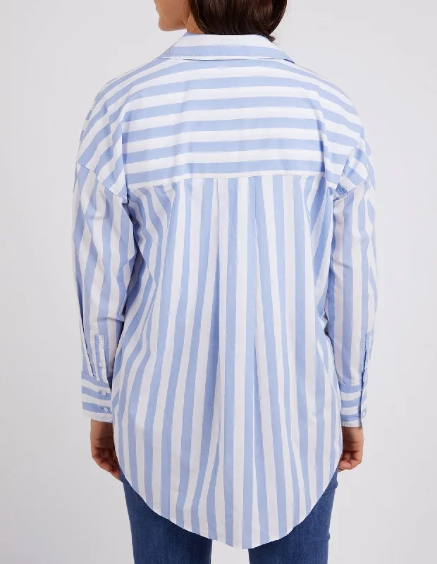 Elm Delia Stripe Shirt Cerulean Blue White Stripe