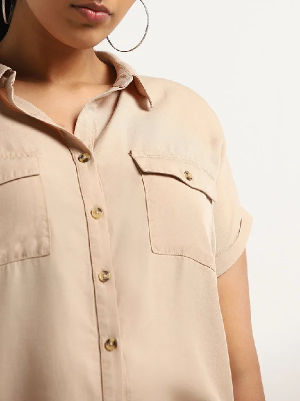 Gia Beige Relaxed Fit Shirt