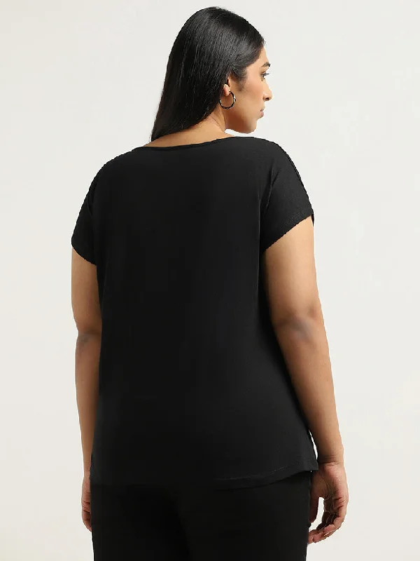 Gia Black Embroidered Top