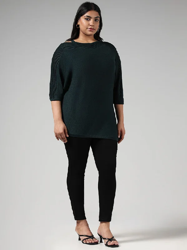 Gia Green Asymmetric Sleeve Top