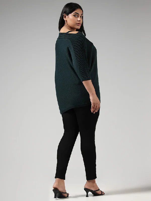 Gia Green Asymmetric Sleeve Top