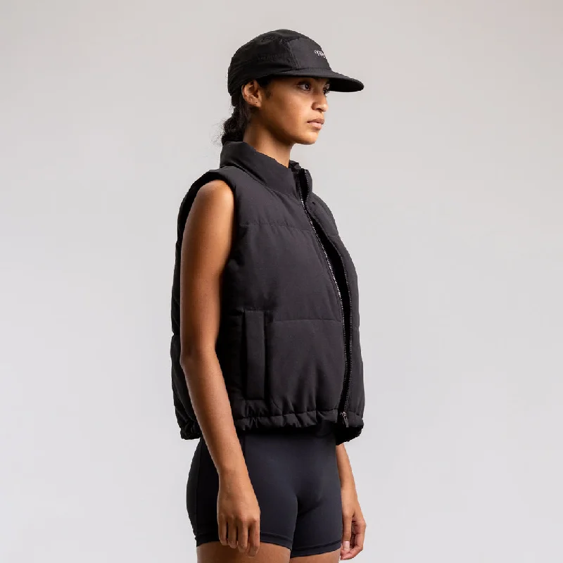 Ilabb Cropped Puffer Vest Black