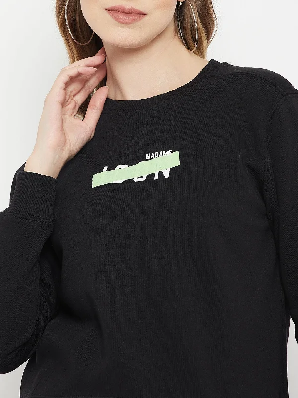 MADAME Crew Neck Printed Sweatshirt