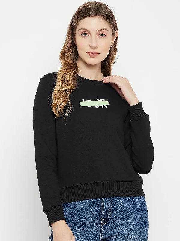 MADAME Crew Neck Printed Sweatshirt