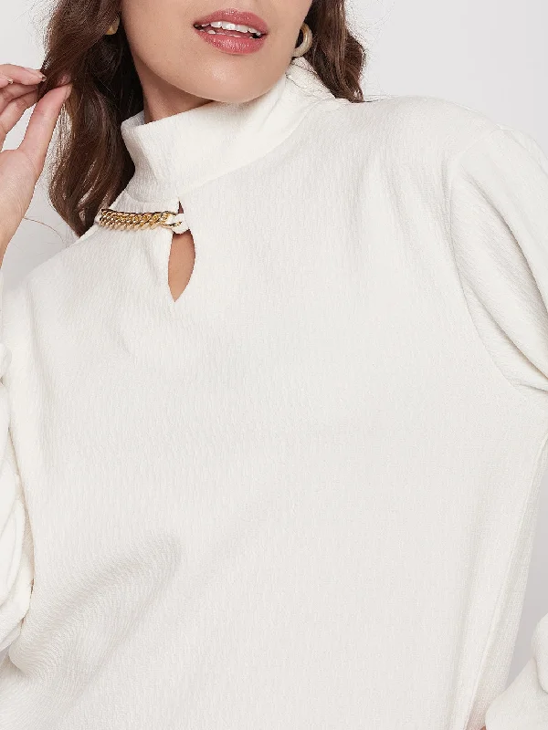 Madame Off-White Keyhole Neck Sweater