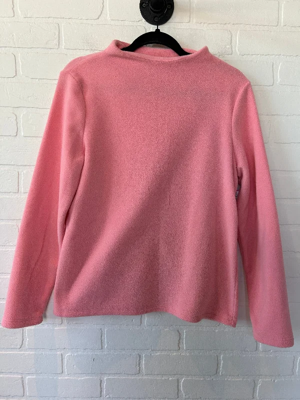 Pink Top Long Sleeve Fleece Pullover Talbots, Size M