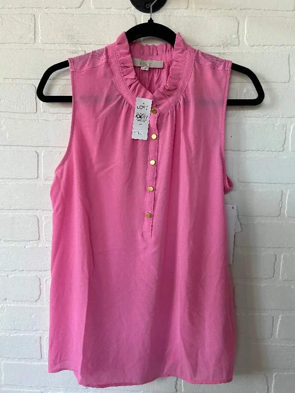 Pink Top Sleeveless Loft, Size M