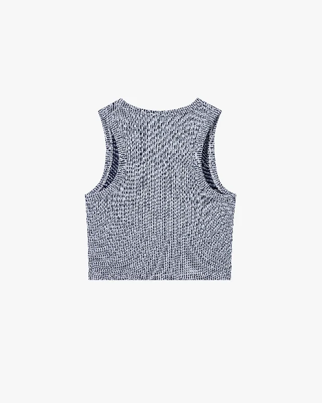 PLAYBOY CONTRAST RIBBED TANK TOP BLUE