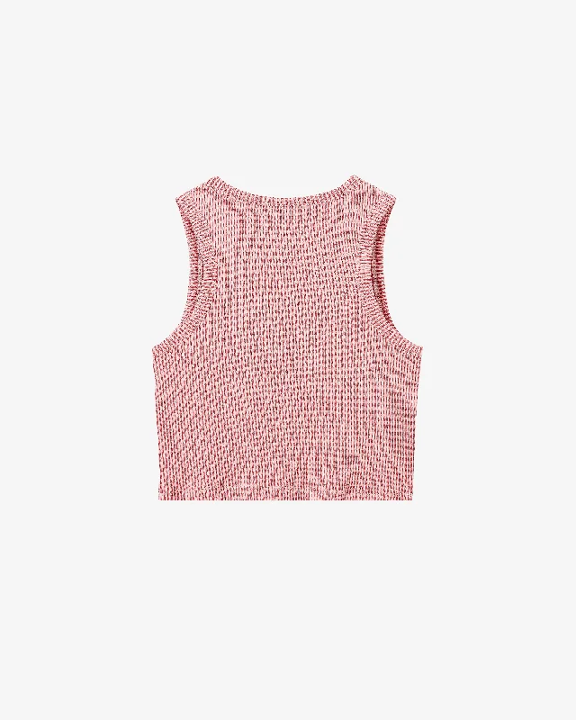 PLAYBOY CONTRAST RIBBED TANK TOP RED