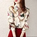 FashionSierra - Chiffon Turn-down Collar Long Sleeve Vintage Shirt