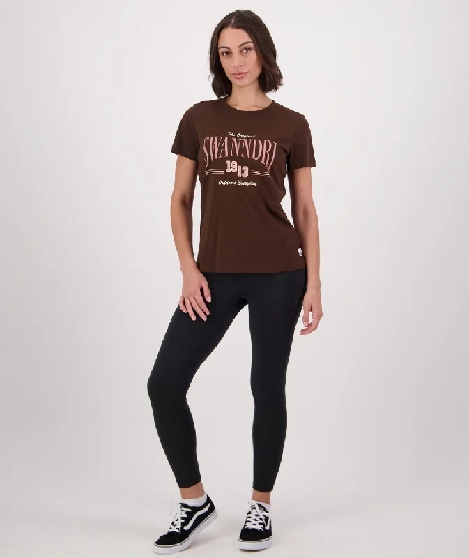 Swanndri Varsity Printed T Shirt Coffee