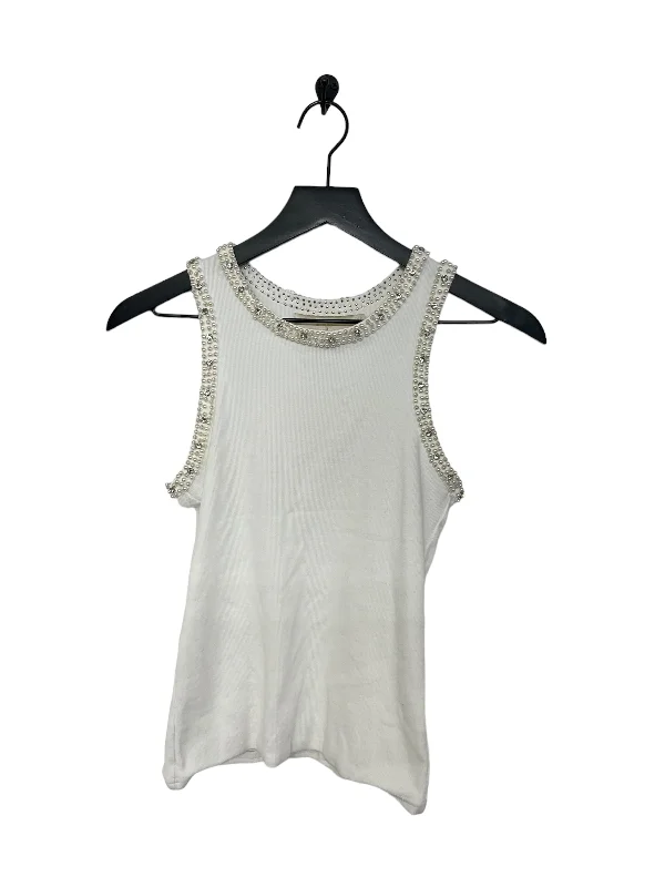 White Top Sleeveless Cmc, Size M