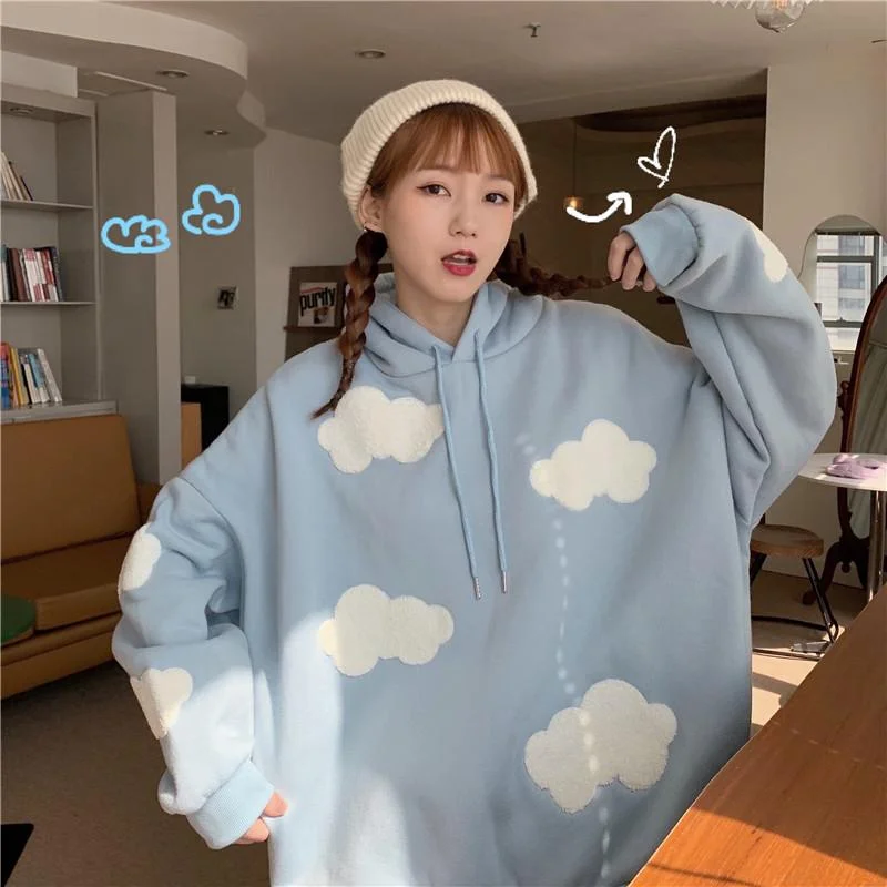 Women's Kawaii Cloud Splice Hoodies