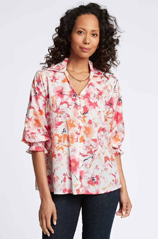 Alexis No Iron Watercolor Floral Popover Shirt