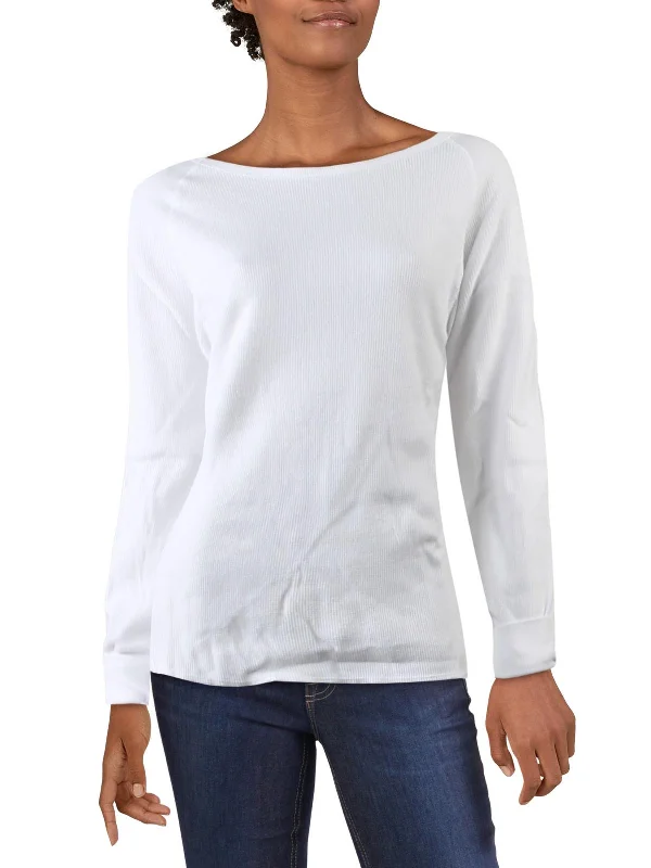 Amelia Womens Cotton Waffle Knit Thermal Top