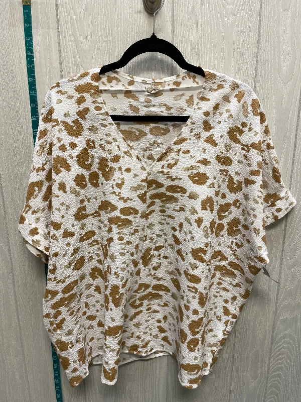 Animal Print Blouse Short Sleeve Jodifl, Size M