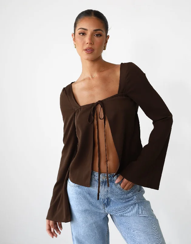 Aria Long Sleeve Top (Cocoa)