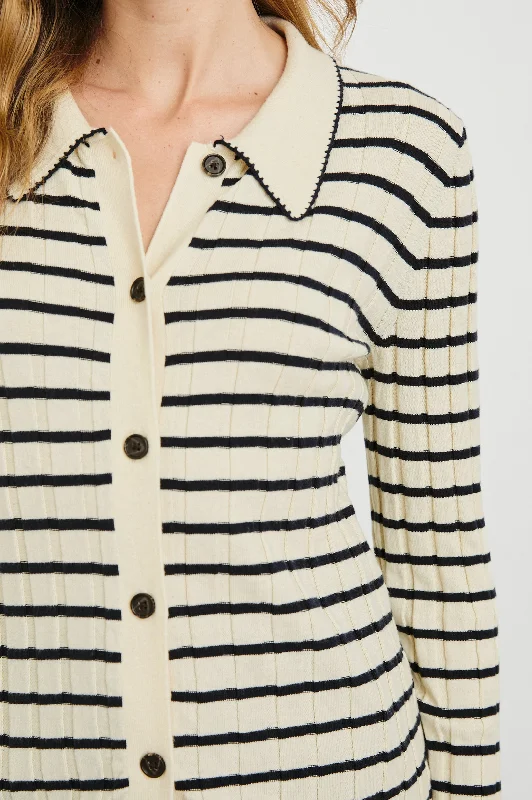 AURELIA TOP - IVORY NAVY STRIPE