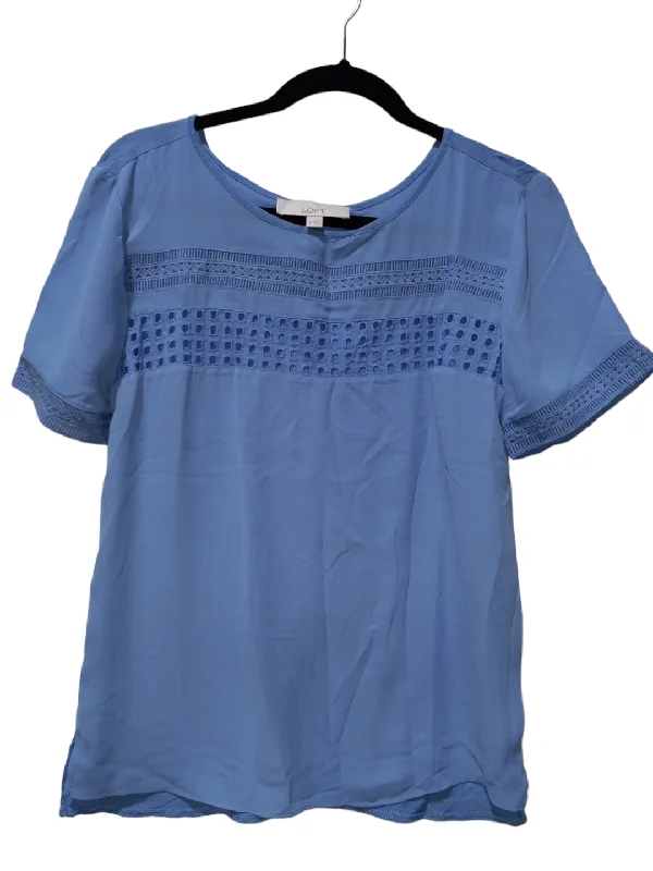 Blue Blouse Short Sleeve Loft, Size S