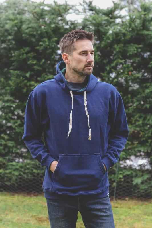 Unisex Drop Shoulder Eco Hoodie - Navy