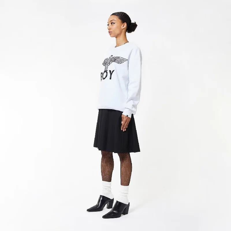 BOY EAGLE SCRIBBLE SWEATSHIRT WOMENS - WHITE/BLACK