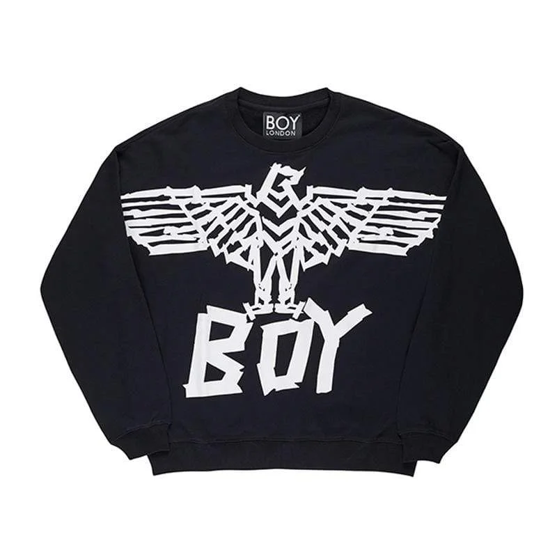 BOY TAPE EAGLE SWEATSHIRT WOMENS - BLACK