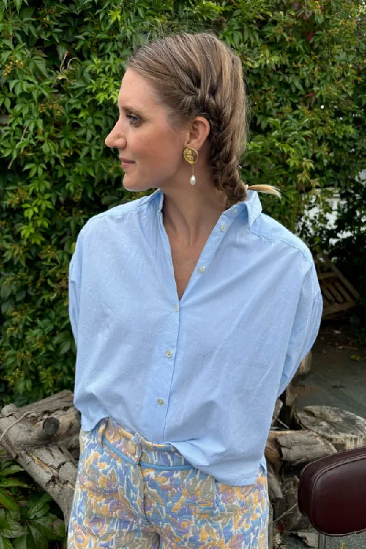 By-Bar Sarah Light Blue Short Chambray Blouse