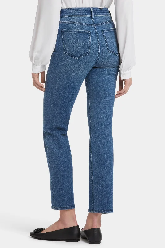 Callie High Straight Jeans - Mission Blue