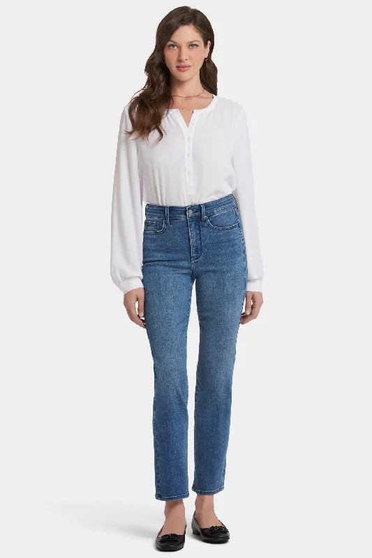 Callie High Straight Jeans - Mission Blue