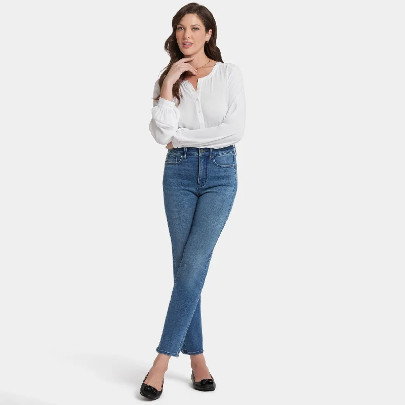 Callie High Straight Jeans - Mission Blue