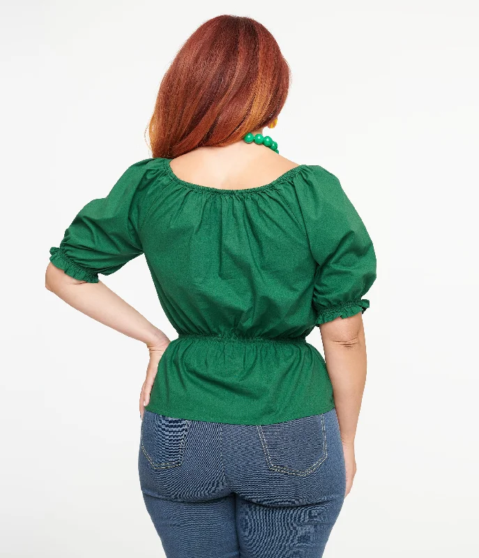 Collectif 1940s Green Ellie Top