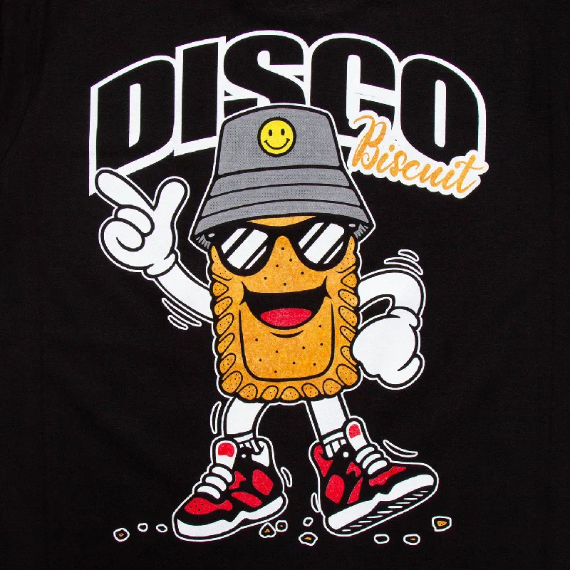 Colour Discoff Biscuit Back Print - Tshirt - Black