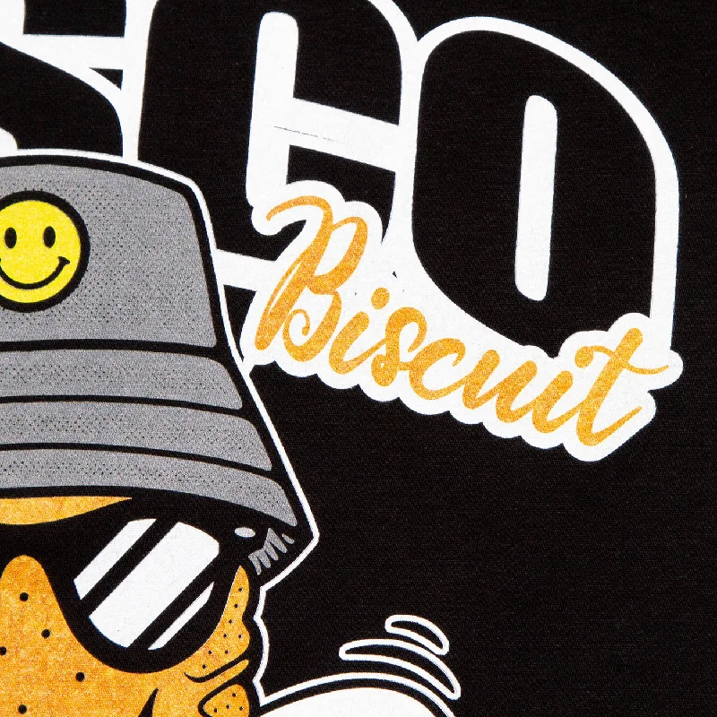 Colour Discoff Biscuit Back Print - Tshirt - Black