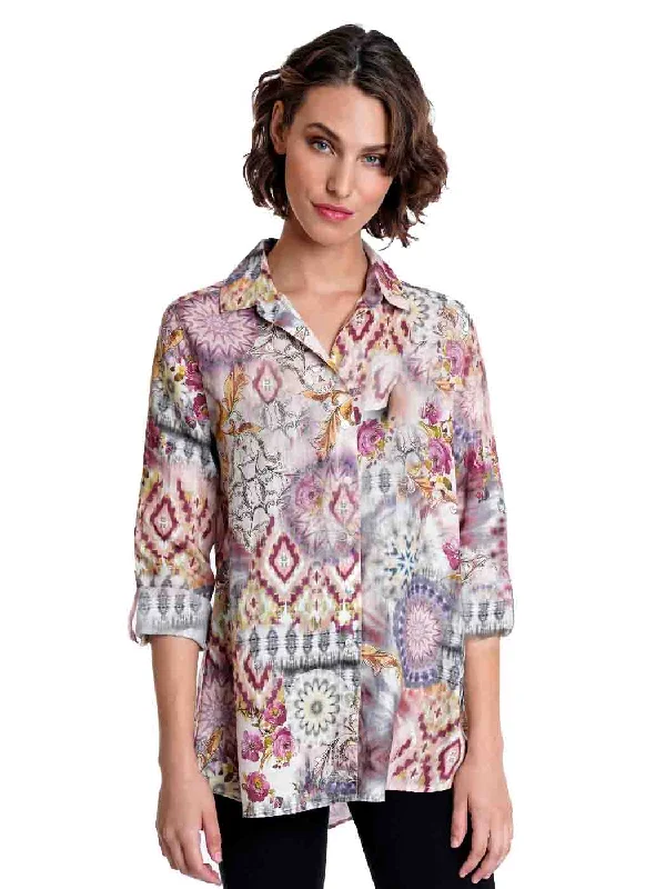 Tianello ""Eileen"" Printed Hanky Linen ""Loving"" Blouse