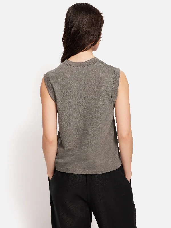 Cotton Slub Tank Top | Brown