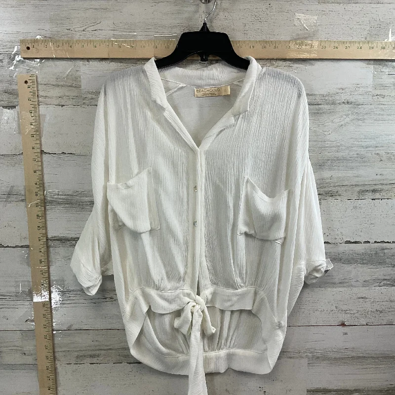 Cream Blouse Short Sleeve BEACHGOLD, Size Xs