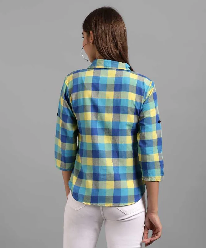 TANDUL  Women Regular Fit Self Design, Checkered Casual Shirt