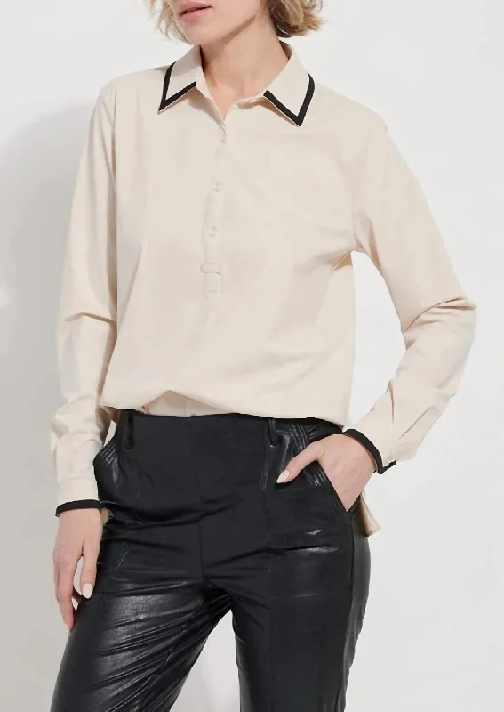 Diana Shirt With Contrast Trim In Crisp Chino