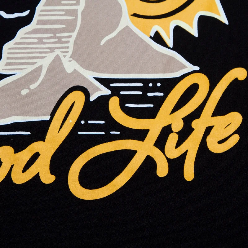 Es Vedrà Good Life Back  - Oversized Tshirt - Black