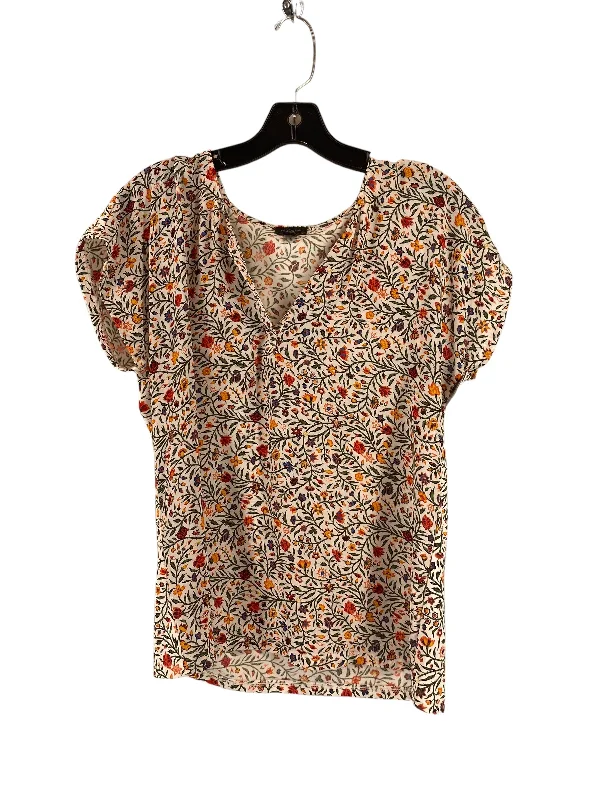 Floral Print Blouse Short Sleeve Ann Taylor, Size M