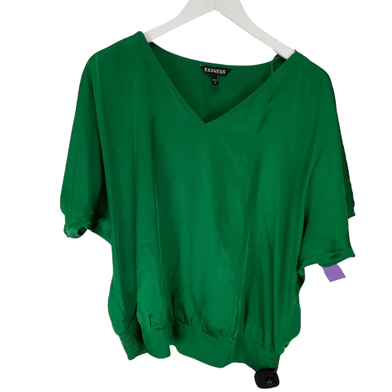 Green Blouse Short Sleeve Express, Size S