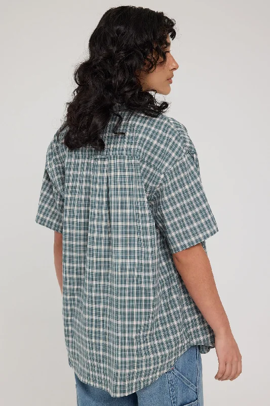 Hard Yakka Create HYC Short Sleeve Check Shirt Scrubs Green