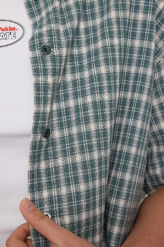 Hard Yakka Create HYC Short Sleeve Check Shirt Scrubs Green