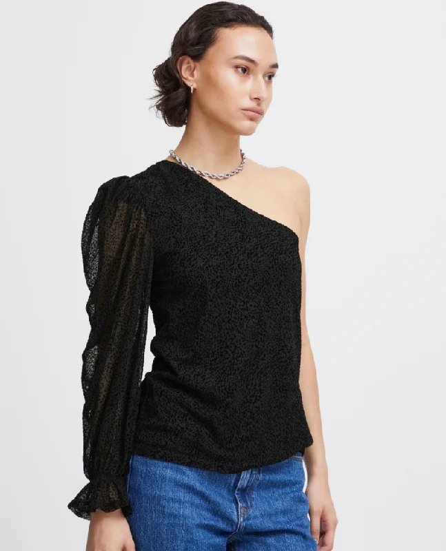 Ichi Jalani Black Asymmetric Top