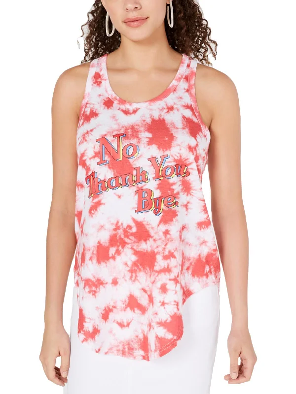 Juniors No Thank You, Bye. Womens Tie Dye Racerback Tank Top