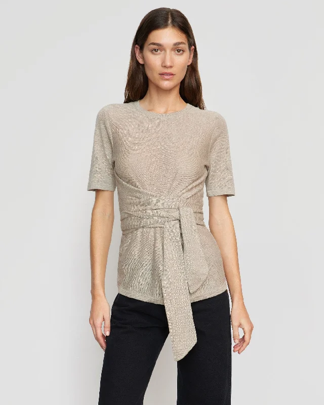 Lark Tie-Front Linen Sweater