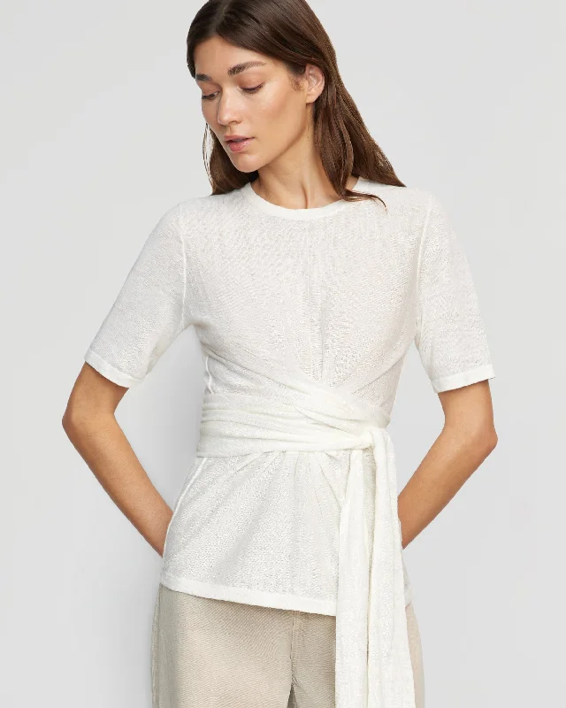 Lark Tie-Front Linen Sweater