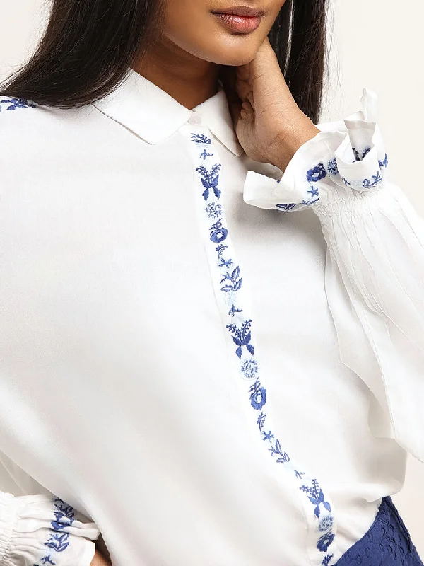 LOV White Embroidered Shirt