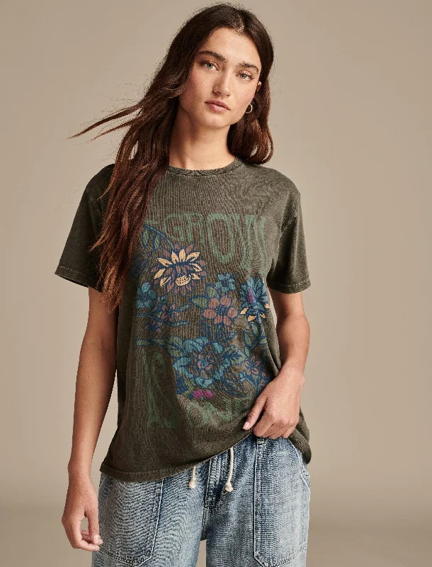 Lucky Brand Women's Grow As One Floral Boyfriend Crew